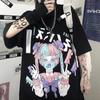 Женская футболка Harajuku Goth Женская футболка Эстетическая свободная панк темный гранж женские готические топы футболки одежда уличная одежда Y2k