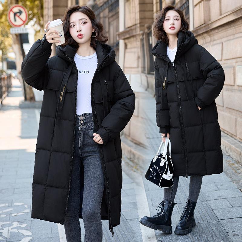 New Style 2025 Winter Thick Down Cotton-padded Coat for Women Long Over Knee Korean Loose Cotton-padded Coat