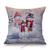 Cute Santa Claus Snowman Oil Painting Home Decoration Children Room Cotton Linen Sofa Throw Pillow Case Chair Seat Cushion Cover
