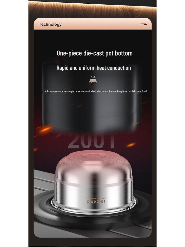 Qiaofangchu 304 Stainless Steel Steamer Pot: Thickened for Cooking Noodles, Soup, and Milk On Induction and Gas Stoves.