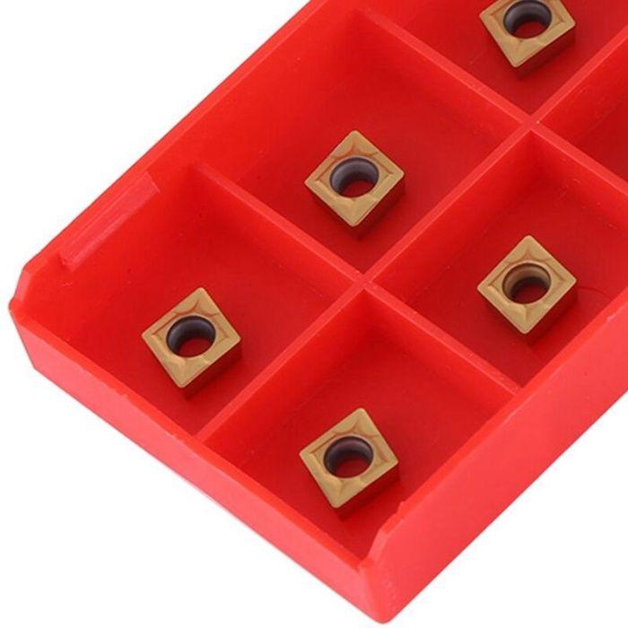 Coffret de 10pcs Lames Inserts Rotatifs CNC Insert Carbure CCMT060204-HM YBC251 Outil Tournage Filtage