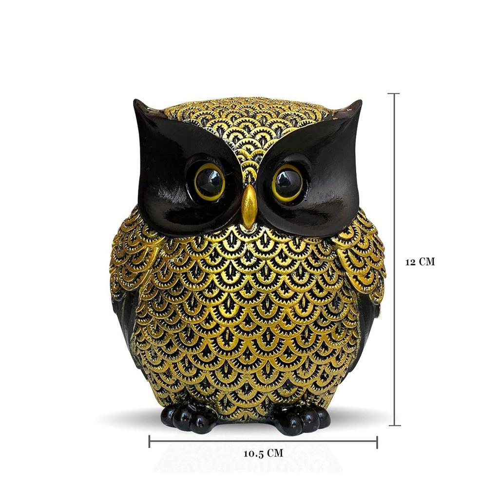 Современная стильная художественная фигурка Lucky Owl из смолы (Упаковка из 1 шт., черный и золотой)