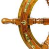 18-дюймовое судовое деревянное колесо-латунный якорь и полоски колесо-деревянные ручки колесо-декор стены-домашний декор-деревянное колесо с шестью встряхиваниями
