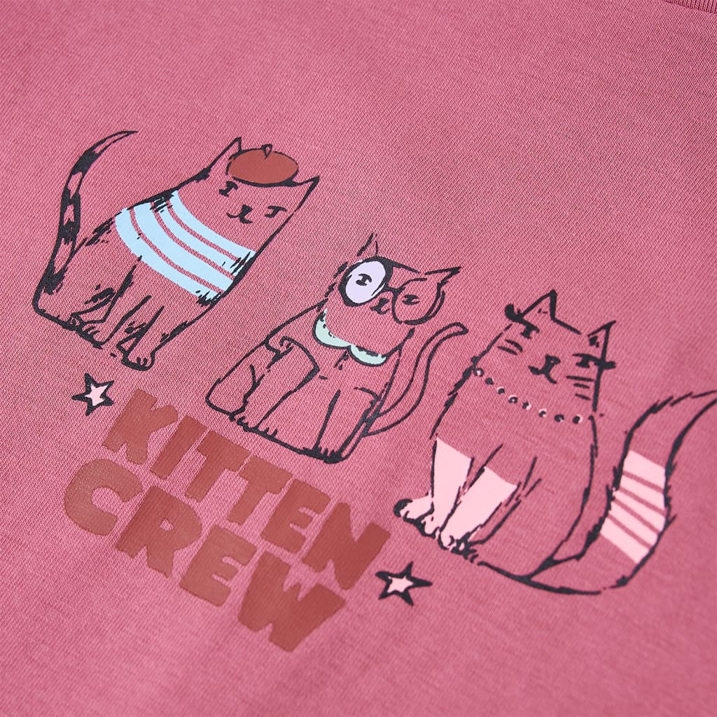 Kids Long Sleeve T Shirt Raspberry Pink Size 140