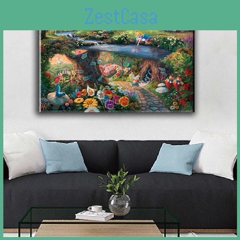 Холст с изображением принцессы-русалки, современная сказочная история, декоративная картина для спальни, детской комнаты