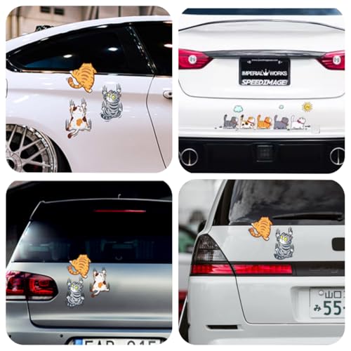 Креативная декоративная наклейка на автомобиль, чехол для шрама, милая наклейка для кошки, простая установка, забавная водонепроницаемая, стильная, персонализированная, украшение для автомобиля (Ходячий кот)