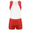 Kids Boys Round Neck Sleeveless Leotard Bodysuit Jumpsuit with Shorts Set for Gymnastic Yoga Workout Competition