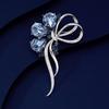 Luxury Blue Knot Brooch, High-End Exquisite Temperament, Crystal Corsage, Niche Design Sense, Pin, Suit, Cheongsam Accessories