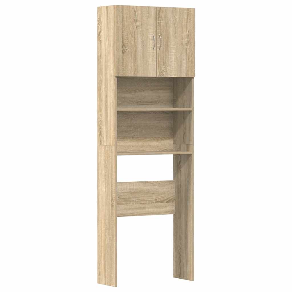 Washing Machine Cabinet in Sonoma Oak 64 x 24 x 190 cm Engineered Wood