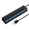 High Speed 7 Ports USB HUB 2.0 Adapter Expander Multi USB Splitter Multiple Extender with LED Lamp Switch for PC Laptop