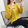 Hollow Knit Sweater Thin Women's Loose Pullover Sweet Outer Bottomed Blouse College Girl Style Hand Knitting