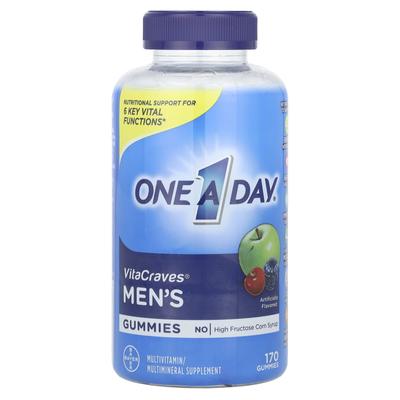 One-A-Day, Vitacraves для мужчин, Мультивитаминно-мультиминеральная добавка, 170 жевательных пастилок