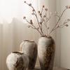 Wabi-Sabi Style Mottled Ceramic Vase - Retro Chinese Decor for Foyer, TV Cabinet, or Flower Arrangements
