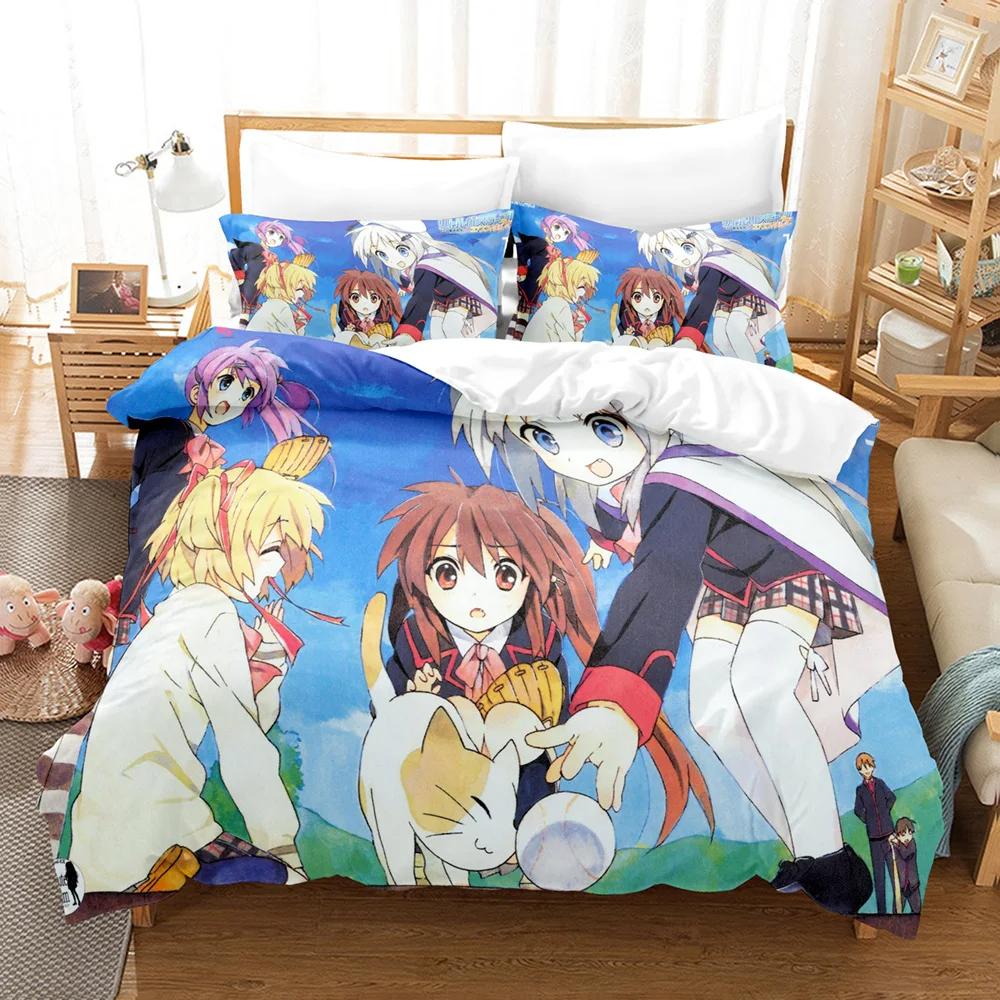 3D Print Anime Little Busters Bedding Set Boys Girls Twin Queen Size Duvet Cover Pillowcase Bed Kids Adult Home Textileextile
