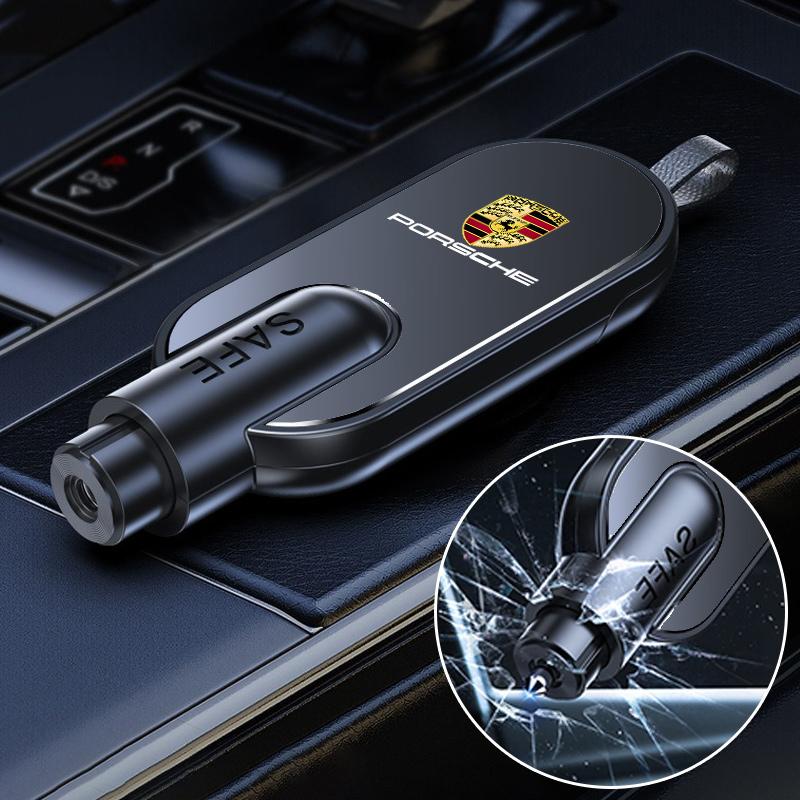 Для Porsche 911 Cayenne Carrera-GT 928 Panamera Boxster Macan 918 718 Мини Портативный Молоток Безопасности Стеклобой для Автомобиля Аксессуары