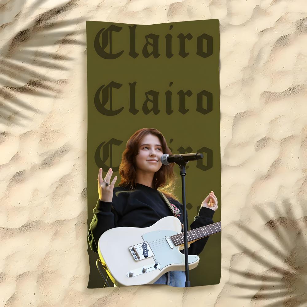 Певица Clairo Клэр Коттрилл Полотенце Полиэстер Пляжное полотенце Быстросохнущее Без песка Банное полотенце для Лета Бассейна Путешествий Отпуска