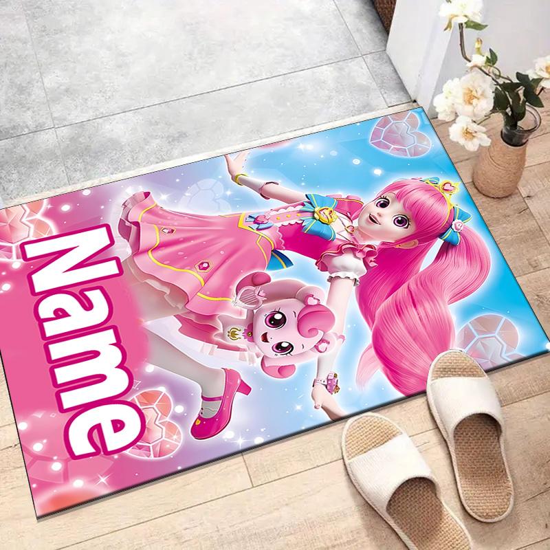 Custom Catch Teenieping Magic Sweetheart Коврик с персонализированным именем, Моющийся полиэстеровый коврик для прихожей, Подарок на Рождество, Пасху, День благодарения