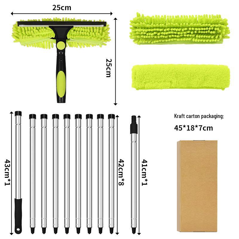 Двусторонний стеклоочиститель с высоким подъемом: Артефакт 2-в-1: шест для сращивания и скребок для окон