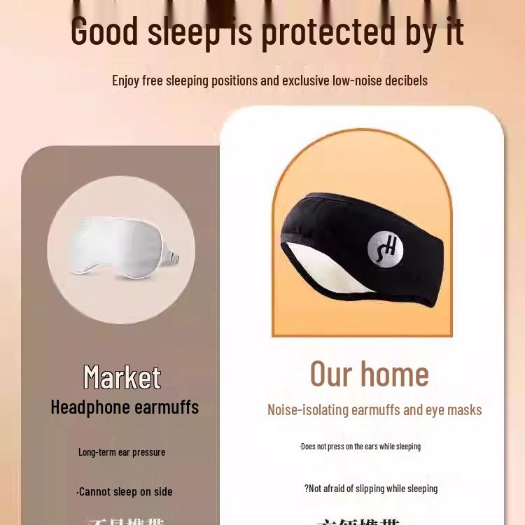 Регулируемая шумоизолирующая повязка для сна с наушниками и маской для глаз