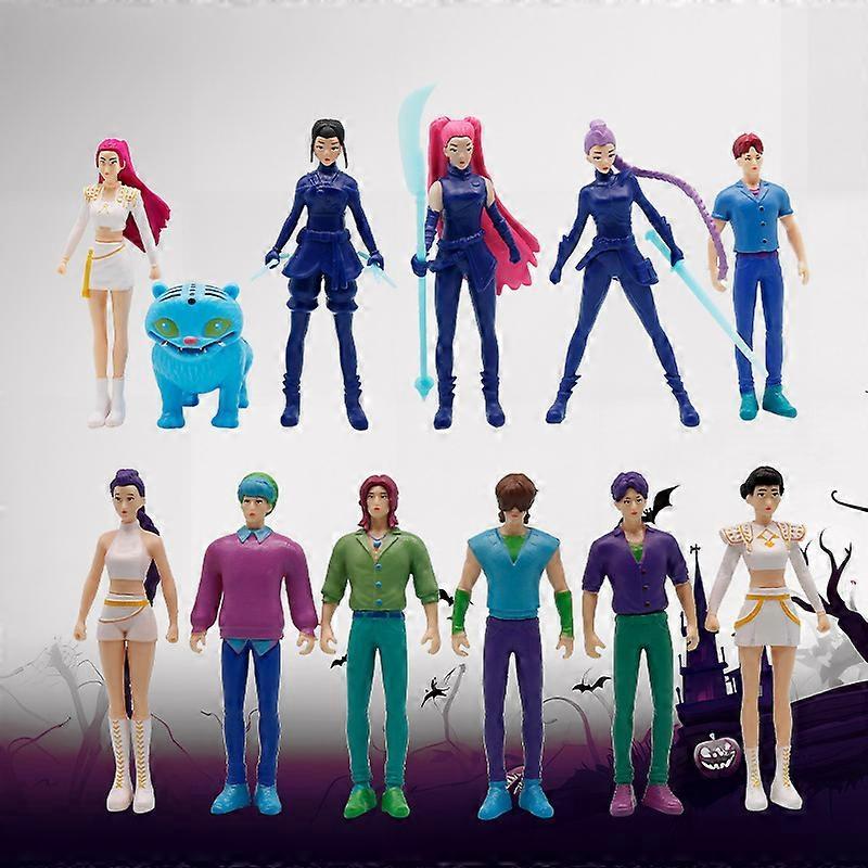 9Pcs/12Pcs/Set Kpop Demon Hunters Action Figure Toy Derpy Tiger Rumi Mira Zoey Sussy Figurine Doll Anime Collection Gift