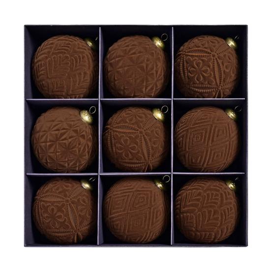 9 шт. Бархатные елочные шары Ретро Небьющиеся шары Элегантные Зимние праздники