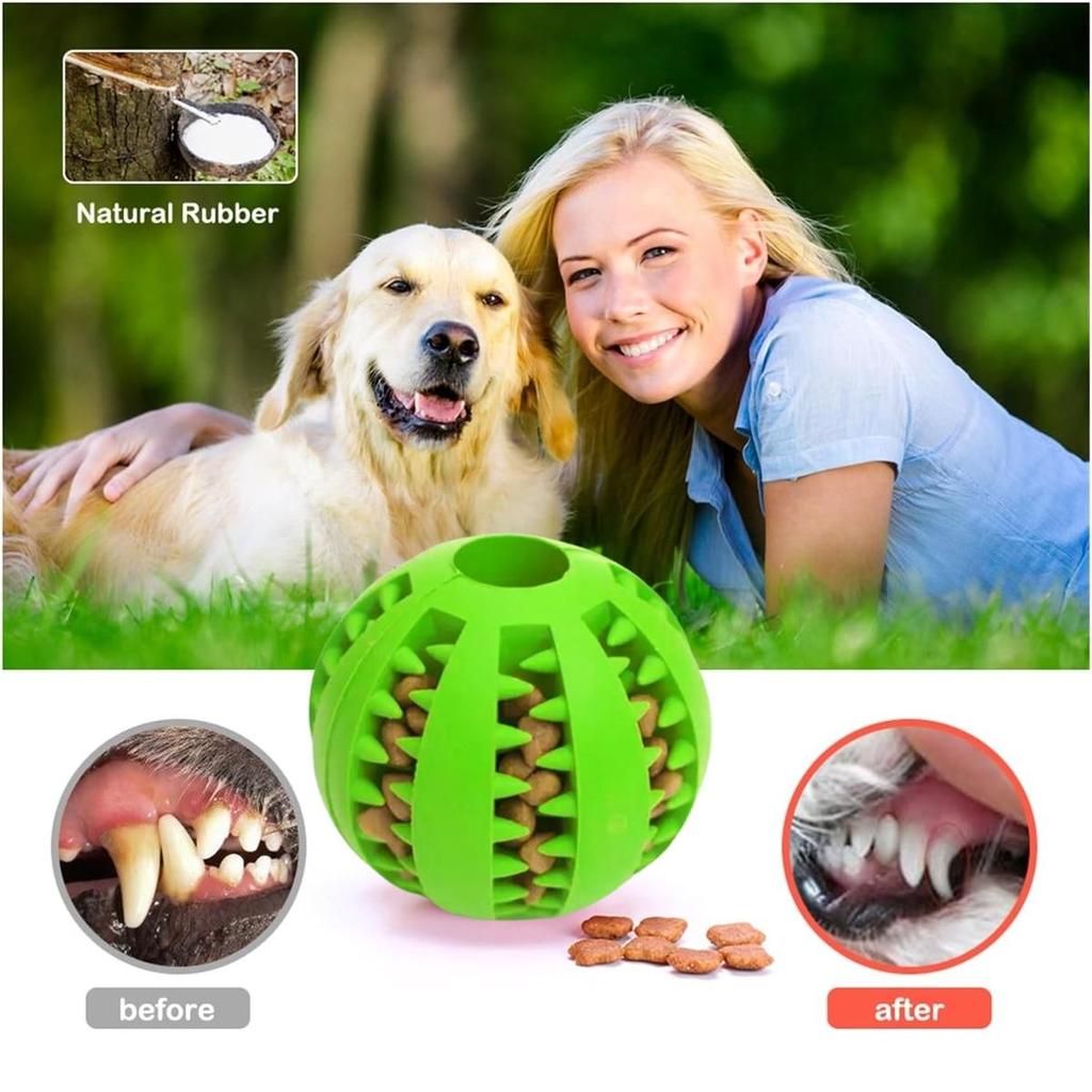 Pet toy leaky food ball Bite resistant teething pet toy ball teething rubber elastic ball