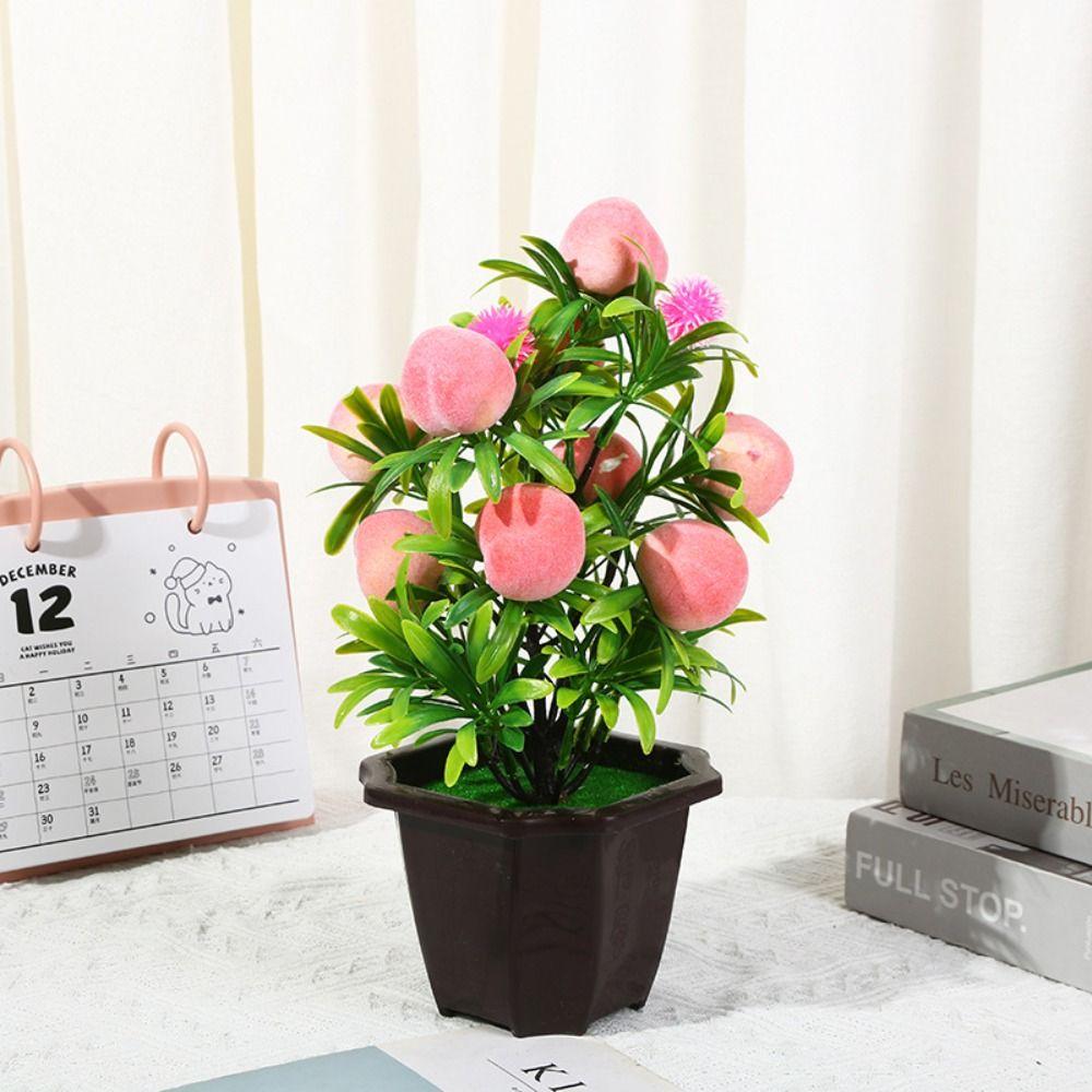 Клубника Апельсиновое дерево Искусственное фруктовое растение в горшке Комнатный декор для офисного стола