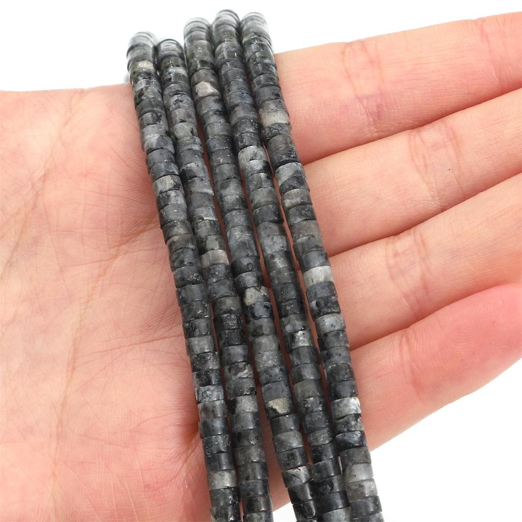 Разноцветные плоские круглые бусины-разделители из натурального камня для изготовления ювелирных изделий