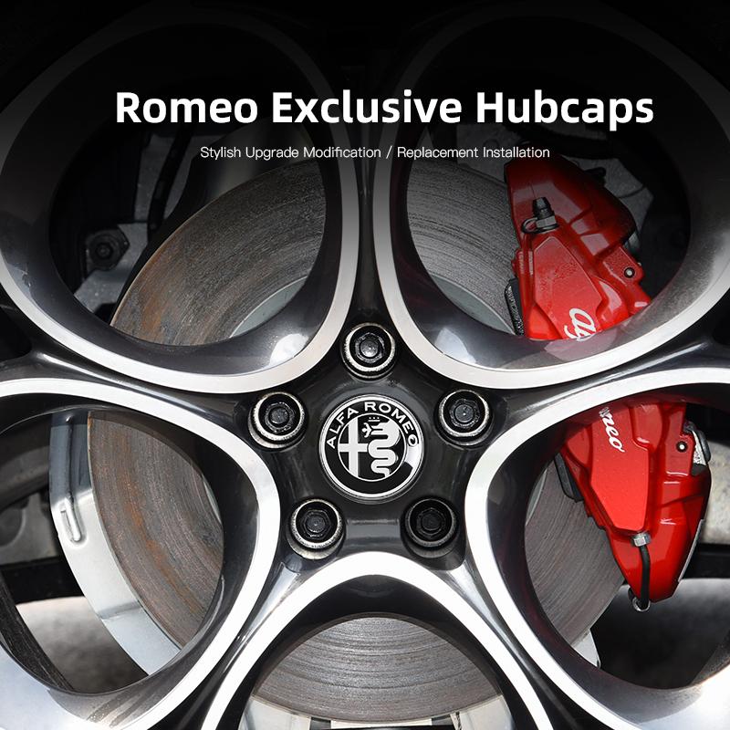 XGNST1 4pcs 60mm Wheel Center Cap Hub Cover Badge Emblem Sticker Car Accessories For Alfa Romeo 4C 159 166 Spider Giulia 156 147 8C GT