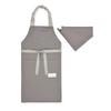 COLORFUL CANDY STYLE Apron In Solid Color and Ash Triangle Scarf Elementary School N1256240 Children's (100-120cm) Gray, Boys', Easy-to-Put-On/Off