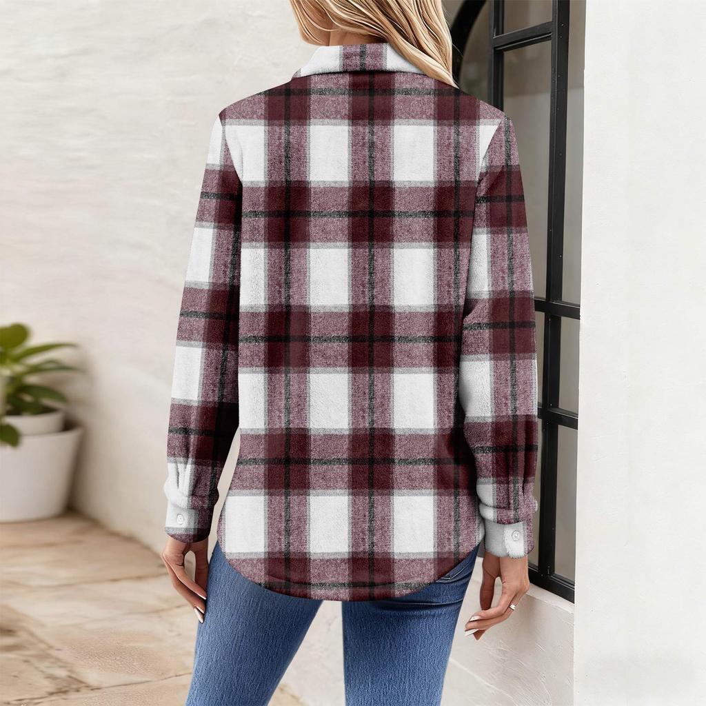 Женская рубашка-блузка с принтом и пуговицами, длинный рукав, повседневный базовый рубашечный воротник, обычный топ