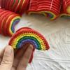 5PCS Crochet Rainbow Hand-knitted Cotton Wool Hair Clips Cap Sweater Canvas Bag Decoration Clothing Patch Accessories