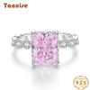 Tancise S925 Стерлинговое серебро 8*10 Пудровый бриллиант Оригинальный дизайн Кольцо Женское Высокоуглеродистое Палец