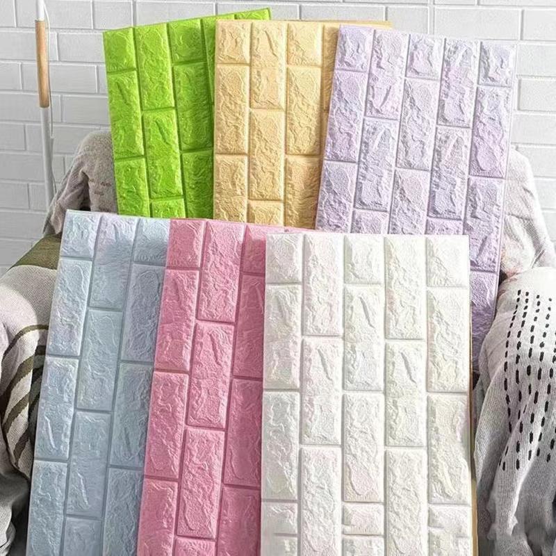 70cmx1m/2m/3m/5m/10m Wallpaper Brick 3D Wall Sticker Foam Self Adhesive DIY Living Room Decor Waterproof Paper