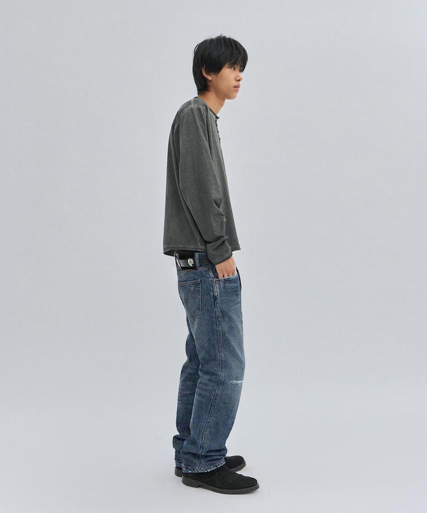 SUADE Washed Henley Neck [Charcoal Gray]