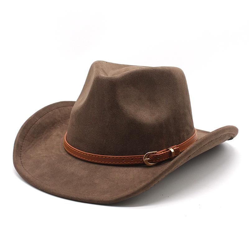Minority Suede Hat Belt Men And Women Couple Hat Western Cowboy Top Hat Jzj-252