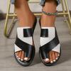 Мода 2025 лето Новые Плоские Нескользящие ПУ Водонепроницаемые Женские Туфли Уличные Повседневные Удобные Пляжные Платье Женские Шлепанцы Большие