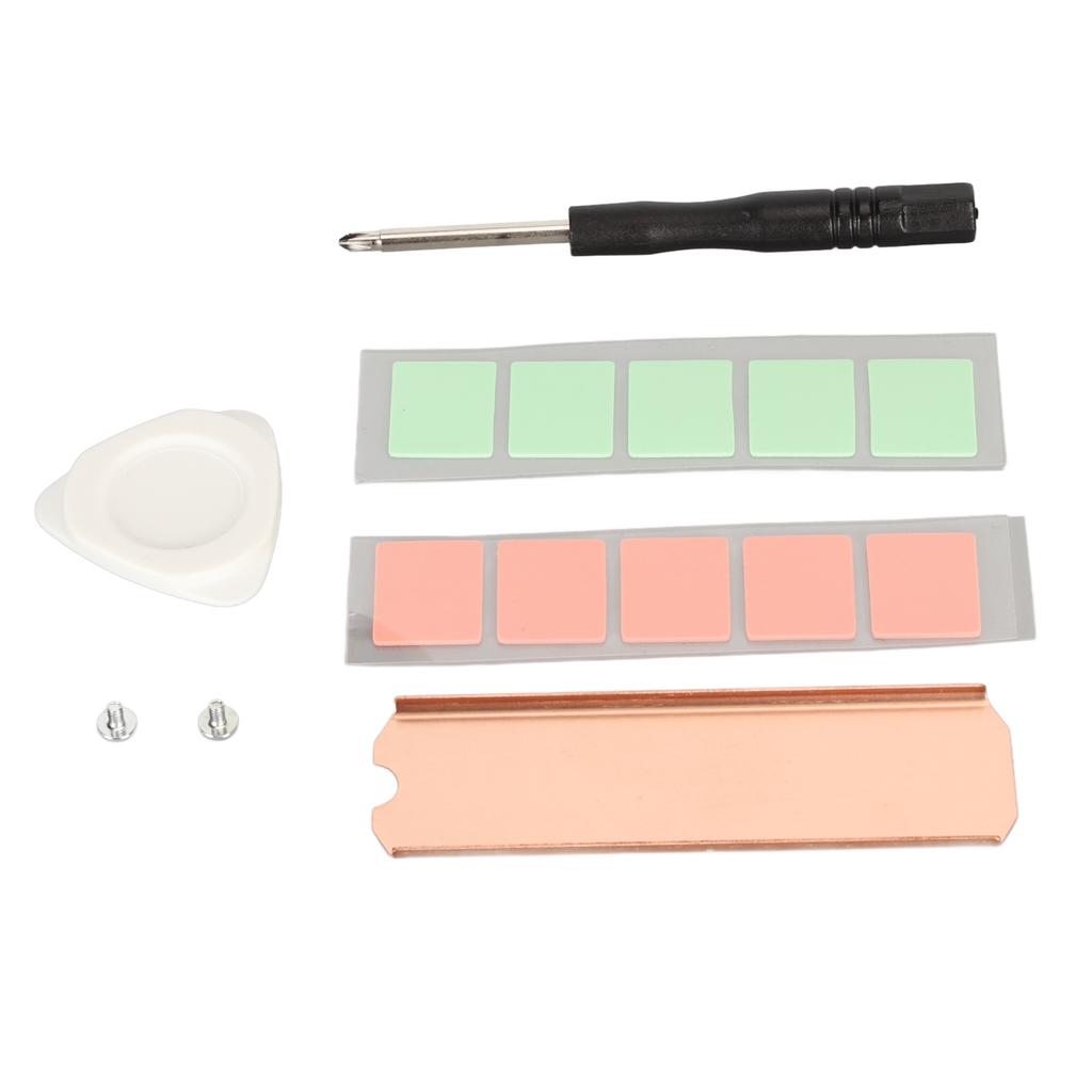M.2 2280 SSD Copper Heat Sink Stable Rustproof Hard Disk Heat Sink with Silicone Thermal Pad for