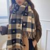 Autumn And Winter New Love Scarf Warm Imitation Cashmere Shawl Plaid Scarf For Women, Thickened And Premium