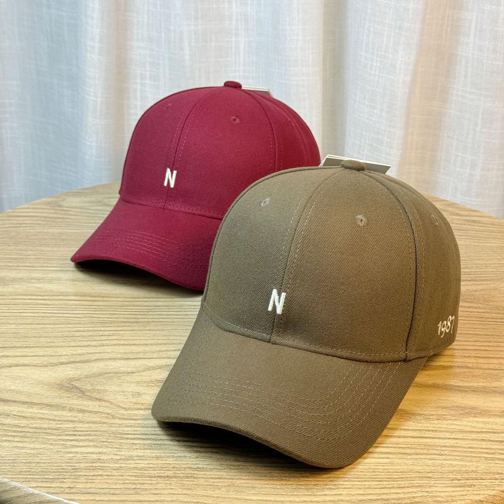 Korean-style woolen embroidery N Letter-printed baseball cap for women, versatile for autumn and winter, suitable for young and middle-aged, casual