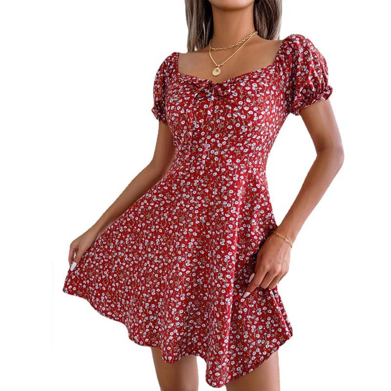 Летние богемные женские платья макси, повседневные пляжные женские шифоновые платья с высокой талией и цветочным принтом