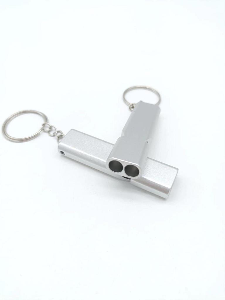 Aluminum Dual-Frequency Survival Whistle - Double Tube Outdoor Lifesaving EDC Tool