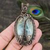 Aquamarine Handmade Copper Wire Wrap Jewelry Pendant 2.96 O6R29