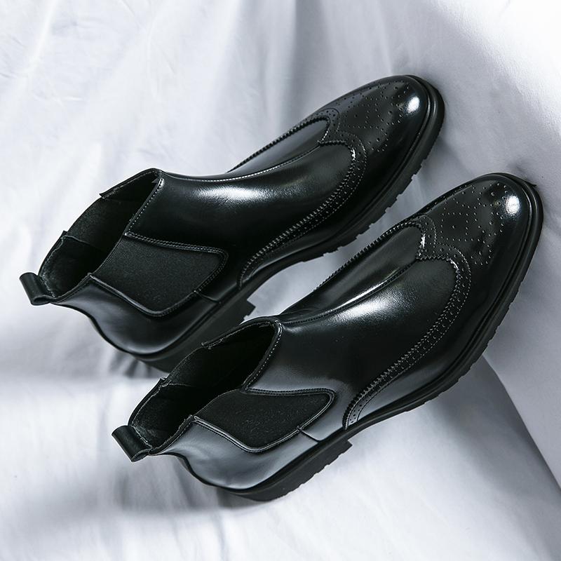 British Style Retro Men Brogues Boots Fashion Comfortable Ankle Boots For Men Shoes