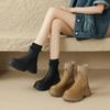 Knitted Socks and Boots for Women In Autumn and Winter 2023, New Mid Heeled Thick Soled Martin Boots for Women's Slim Short Boots