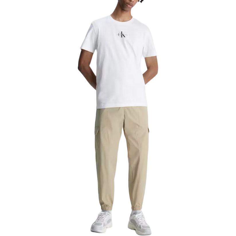 Calvin Klein Футболка с круглым вырезом и коротким рукавом с принтом букв, мужская, белая J30J323483-YAF