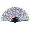 1 шт. Рейв-фан японский большой веер музыкальный фестиваль 33 см китайский красочный градиент ручной складной светоотражающий