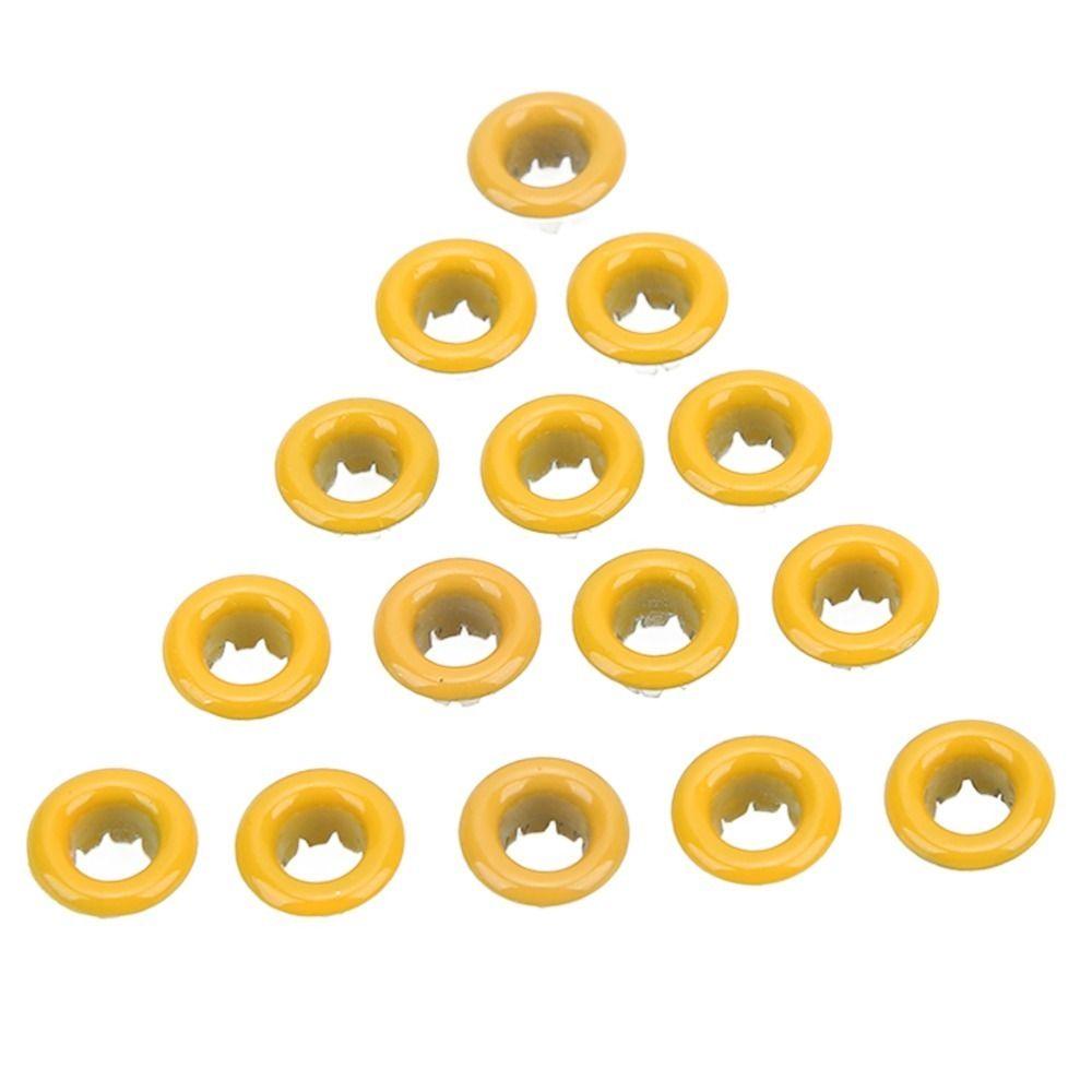 500pcs Yellow & Blue Metal Eyelets Kit 4.5mm Hole Round Grommets Set  For DIY Projects