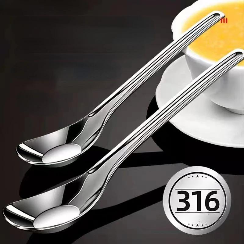Детская ложка для густого супа из нержавеющей стали 316, ложка для кормления ребенка, бытовая ложка для детского супа, ложки для прикорма