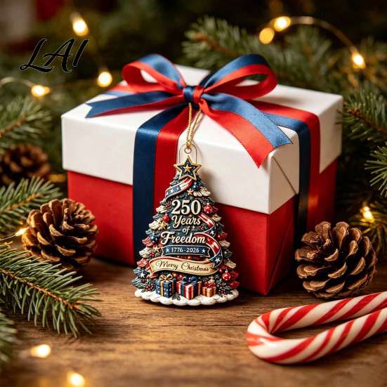 Retro American Flag Acrylic Pendants USA 250th Anniversary Christmas Tree Pendant Memorial Hanging Ornament for Patriotic Themed Party Favors
